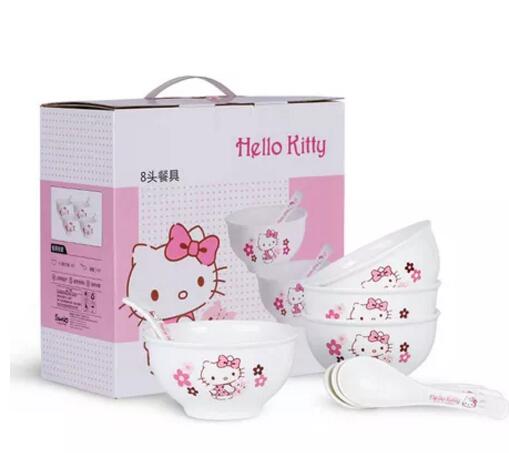 HELLOKITTY粉漫花语8头餐具H5016-D012S